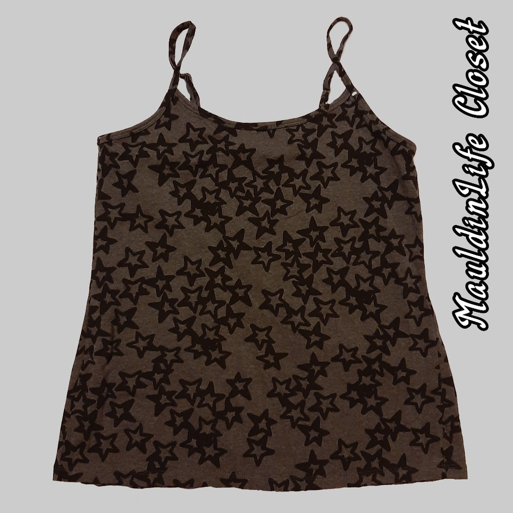 *SOLD* Torrid Grey w/ Black Stars Scoop Neck Cami